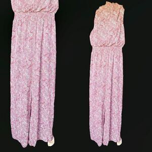 Allover Print Wide Leg Sleeveless Elastic Jumpsuit